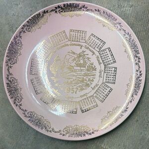 Pink and Gold Calendar Plate